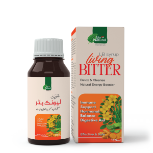 A 120ml bottle of LB Syrup for body purification, detox, and digestive relief.