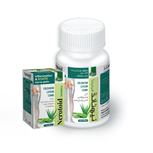 A pack of Nerotoid Tablets for sciatica, nerve pain, and muscular relief.